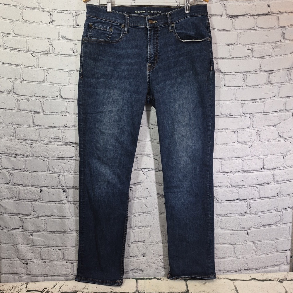 Old Navy Men's Jeans Slim Etroit Dark Wash 34x30 Cotton Stretch